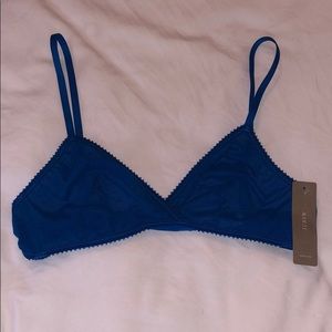 J. Crew blue unlined bra, NWT
